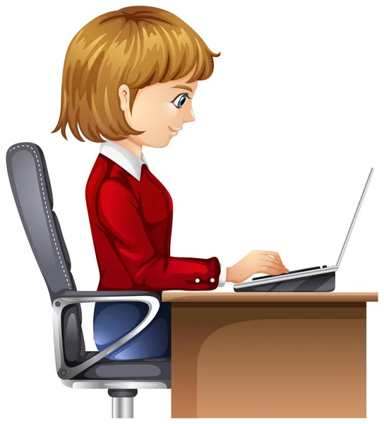 A woman in the office — Stock Vector