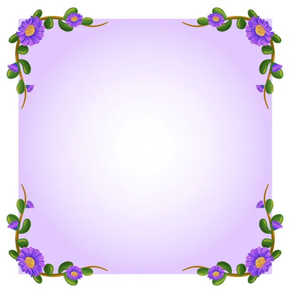 A lavender empty template with plant borders — Stock Vector