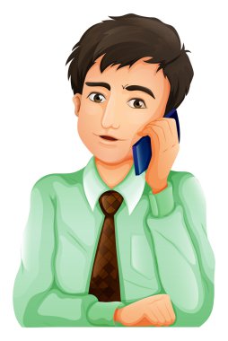 bir cep telefonu kullanan adam