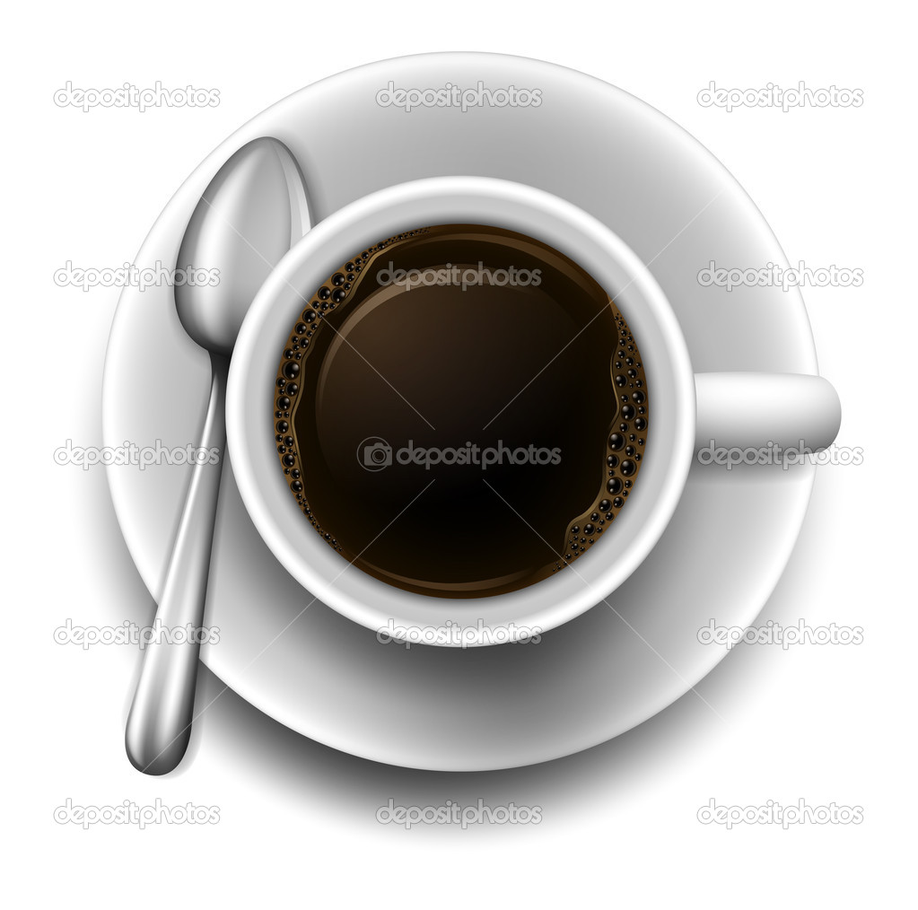A topview of a cup of coffee