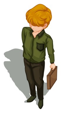 bir evrak çantası tutan işadamı Üstten Görünüm