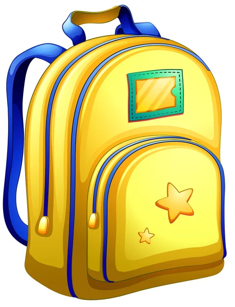 Um saco escolar amarelo — Vetor de Stock