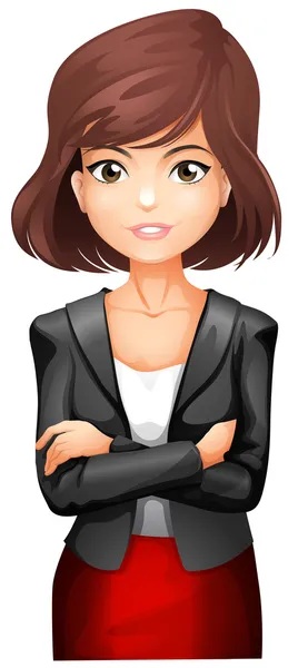 Une dame portant un blazer noir — Image vectorielle