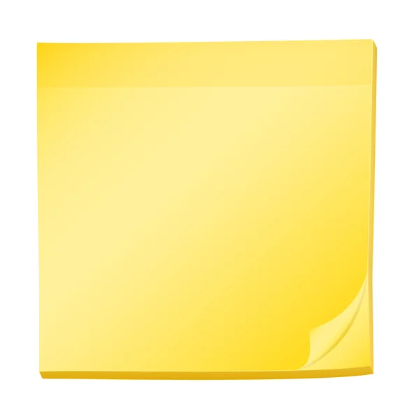 Eine Topansicht eines Pads aus gelbem Post-it — Stockvektor