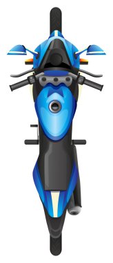 A topview of a blue scooter clipart