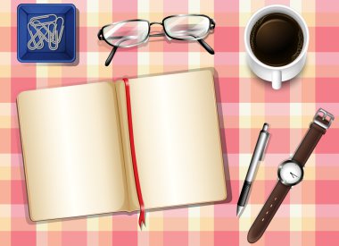 A topview of a table with things clipart