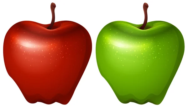 Una manzana verde y una roja — Archivo Imágenes Vectoriales