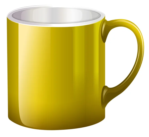 Una taza amarilla grande — Vector de stock