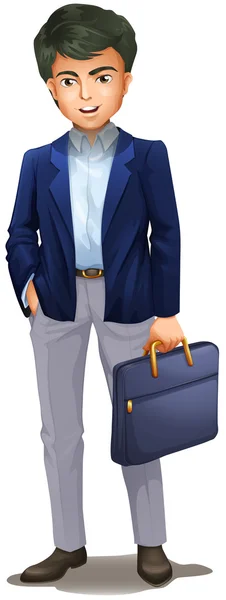 A businessman holding a suitcase — Stock Vector