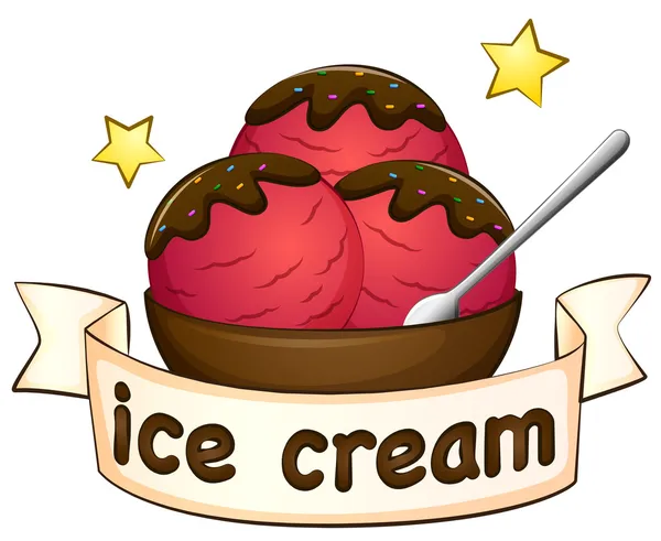 Un tazón con helado — Vector de stock