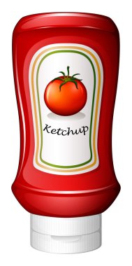 içinde kırmızı şişe ketçap