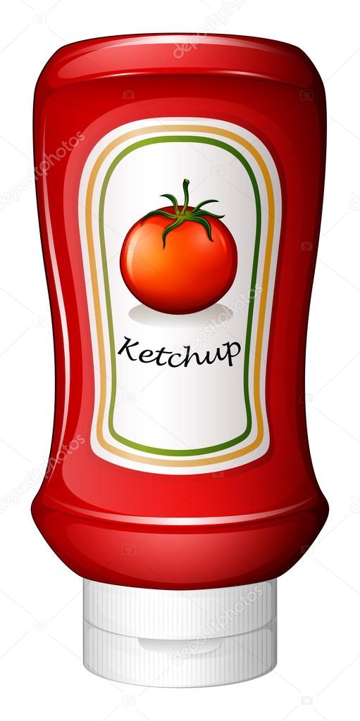 A ketchup inside the red bottle