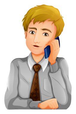 bir adamın cep telefonunu kullanma