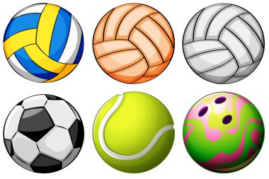 Set of sport balls clipart