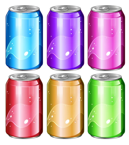 Conjunto de latas de refrigerante — Vetor de Stock