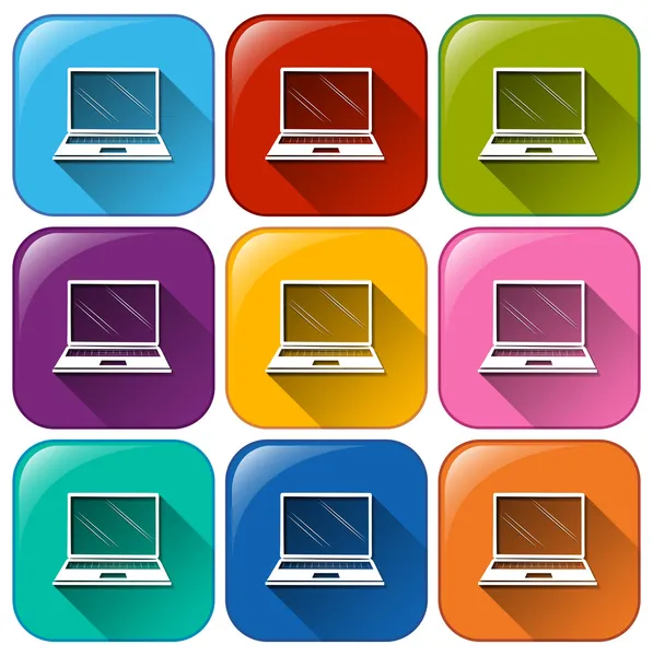 Laptop icons — Stock Vector