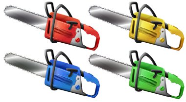 Set of chainsaws clipart