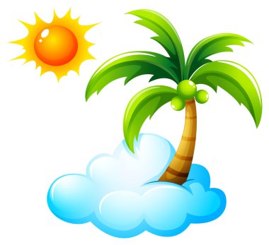 parlak bir güneş ile bir plaj