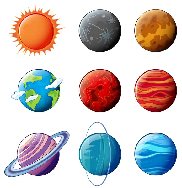 Planetas del sistema solar — Vector de stock