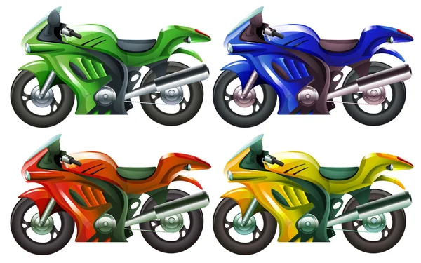 Vier superbikes — Stockvector