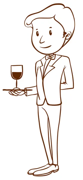 A sketch of a waiter — Stock Vector