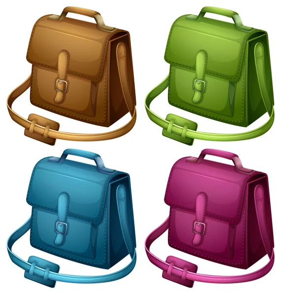 Τέσσερα πολύχρωμα τσάντες — Διανυσματικό Αρχείο