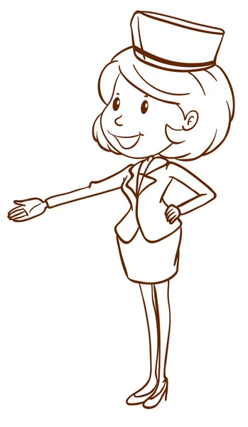 A sketch of an air hostess — Stock Vector