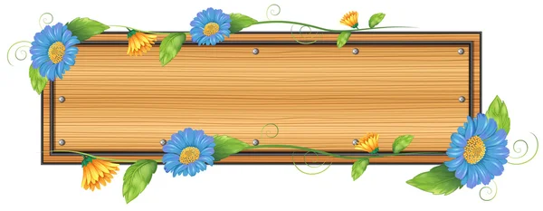 Een leeg bord met bloemen — Stockvector