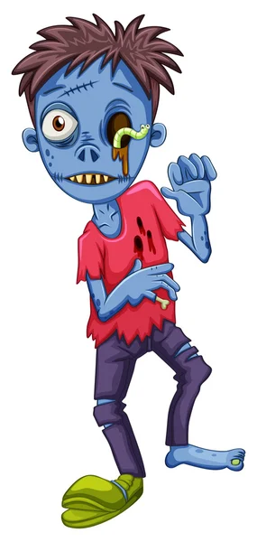 Un zombie aterrador — Vector de stock