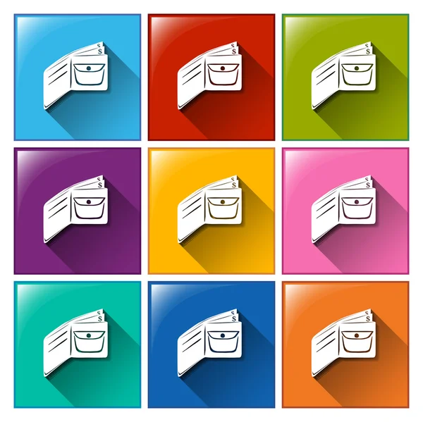 Wallet icons — Stock Vector
