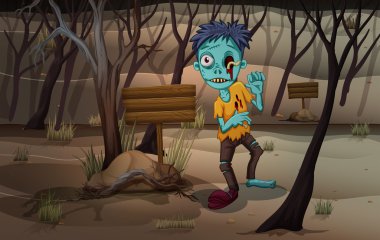 boş levha ile orman, zombi