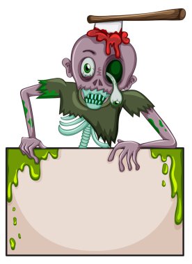 boş bir tabela holding zombi