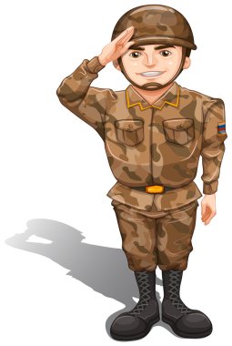 A soldier demonstrating a hand salute clipart