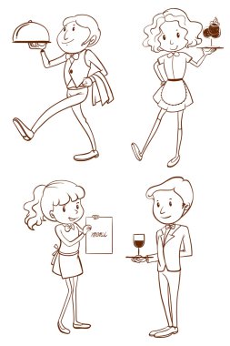 Waiters and waitresses clipart