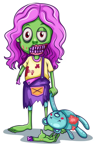 Una joven zombi — Archivo Imágenes Vectoriales