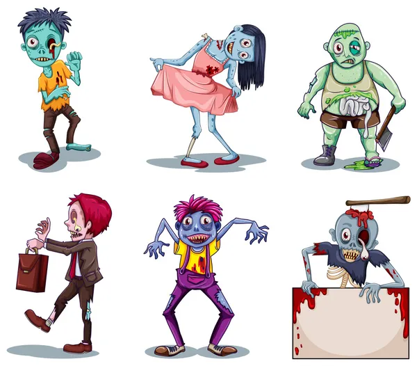 Zombies effrayants — Image vectorielle