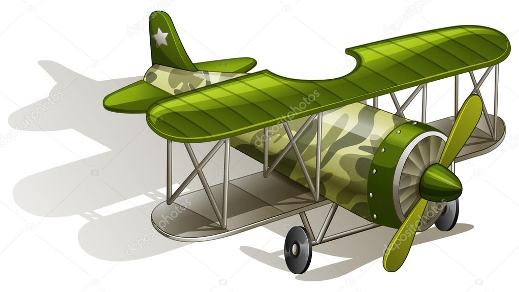 A green vintage plane