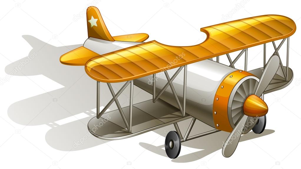 A vintage orange and gray coloured plane