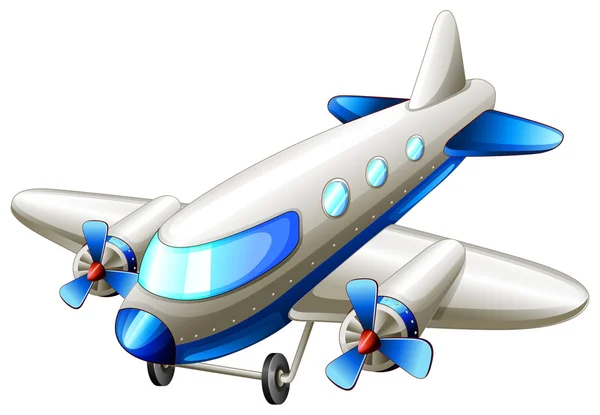 Винтажный голубой самолет — стоковый вектор