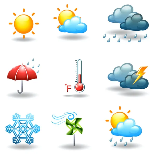 Different weather conditions — Stock Vector