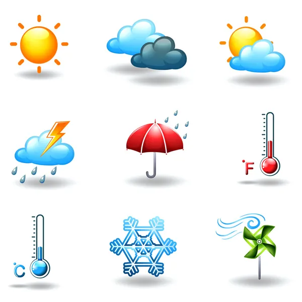 Different weather conditions — Stock Vector