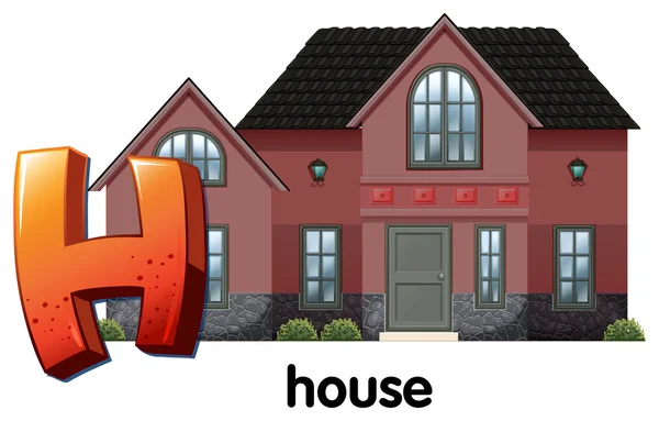 Una lettera H per la casa — Vettoriale Stock