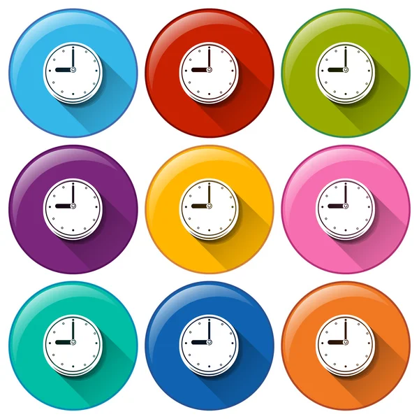Icônes d'horloge — Image vectorielle