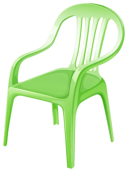 A green plastic chair — Stock Vector