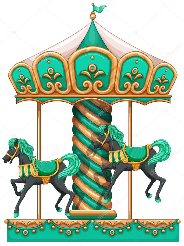 A green merry-go-round