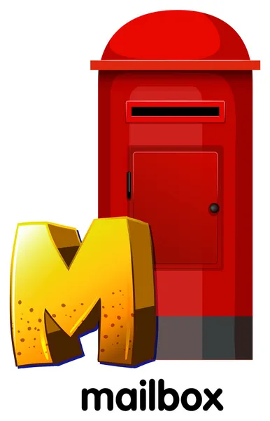 Une lettre M pour boîte aux lettres — Image vectorielle