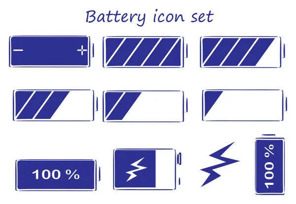 Battery icon set — Stock Vector