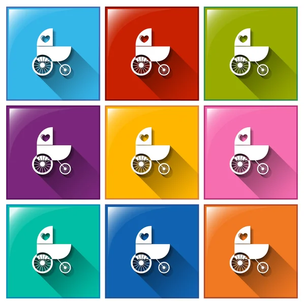 Improvised vehicle icons — Stock Vector