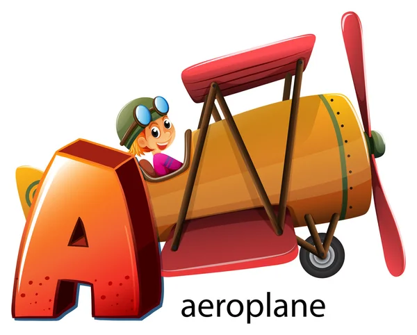 Uma letra A para avião — Vetor de Stock
