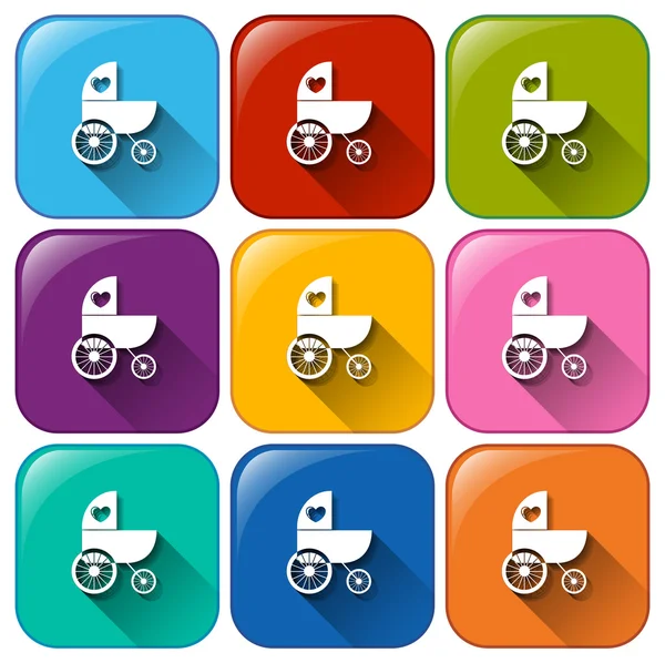 Stroller icons — Stock Vector